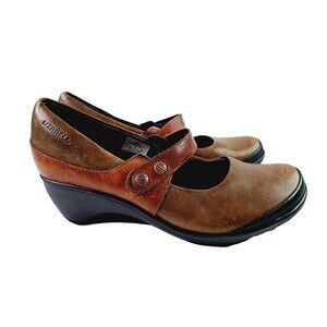 Merrell Veranda Emme J69042 Brown Leather Mary Jane Pumps Women's Shoes 8